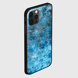 Чехол для iPhone 12 Pro Абстракция - blue ice, цвет: 3D-черный — фото 2