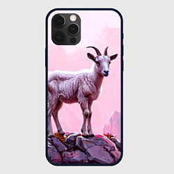 Чехол для iPhone 12 Pro Козлик в розовом свете, цвет: 3D-черный