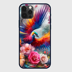 Чехол для iPhone 12 Pro Тропическая птица, цвет: 3D-черный