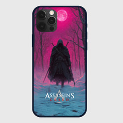 Чехол для iPhone 12 Pro Assassins Creed воин в закате, цвет: 3D-черный
