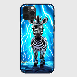 Чехол для iPhone 12 Pro Зебра и удар молнии, цвет: 3D-черный