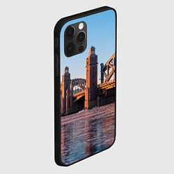 Чехол для iPhone 12 Pro Большеохтинский мост в Санкт-Петербурге, цвет: 3D-черный — фото 2