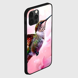 Чехол для iPhone 12 Pro Колибри на розовом, цвет: 3D-черный — фото 2