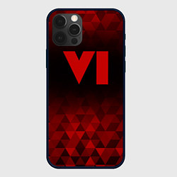 Чехол для iPhone 12 Pro GTA 6 red poly, цвет: 3D-черный