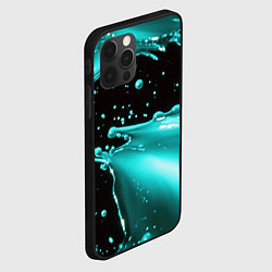 Чехол для iPhone 12 Pro Разрыв голубой краски, цвет: 3D-черный — фото 2