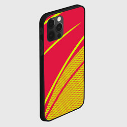 Чехол для iPhone 12 Pro Красно-розовый с салатовым точечный, цвет: 3D-черный — фото 2
