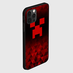 Чехол для iPhone 12 Pro Minecraft red poly, цвет: 3D-черный — фото 2