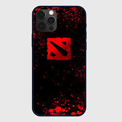 Чехол для iPhone 12 Pro Красные брызги - Dota 2, цвет: 3D-черный