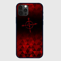 Чехол для iPhone 12 Pro Megadeth red poly, цвет: 3D-черный