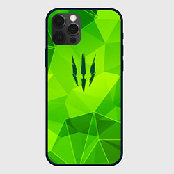 Чехол для iPhone 12 Pro The Witcher green poly, цвет: 3D-черный