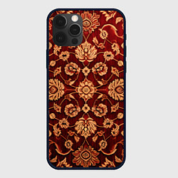Чехол для iPhone 12 Pro Цветы - узоры ковра, цвет: 3D-черный