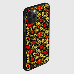 Чехол для iPhone 12 Pro Рябина с золотой листвой, цвет: 3D-черный — фото 2