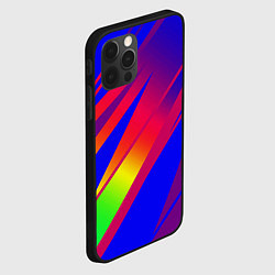 Чехол для iPhone 12 Pro Красно-синий с полосами градиент, цвет: 3D-черный — фото 2