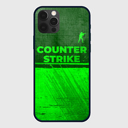 Чехол для iPhone 12 Pro Counter Strike - green gradient посередине, цвет: 3D-черный
