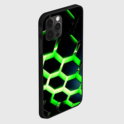 Чехол для iPhone 12 Pro Neon Honeycombs, цвет: 3D-черный — фото 2
