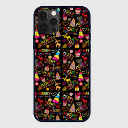 Чехол для iPhone 12 Pro Merry Christmas - New Year, цвет: 3D-черный