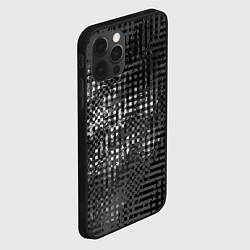 Чехол для iPhone 12 Pro Тёмный чёрно-серый абстарктный, цвет: 3D-черный — фото 2