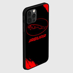 Чехол для iPhone 12 Pro Jaguar - red gradient, цвет: 3D-черный — фото 2