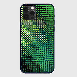 Чехол для iPhone 12 Pro Чёрно-зелёный абстракция, цвет: 3D-черный