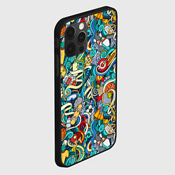 Чехол для iPhone 12 Pro Спортивный инвентарь коллаж, цвет: 3D-черный — фото 2