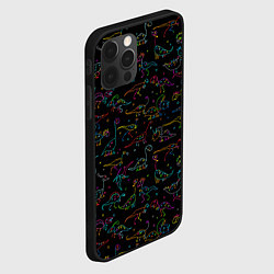 Чехол для iPhone 12 Pro Кислотные динозаврики, цвет: 3D-черный — фото 2