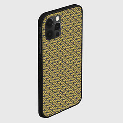 Чехол для iPhone 12 Pro Геометричный узор - ромбы, цвет: 3D-черный — фото 2