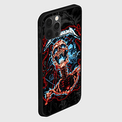 Чехол для iPhone 12 Pro Metallica - electric skeleton, цвет: 3D-черный — фото 2