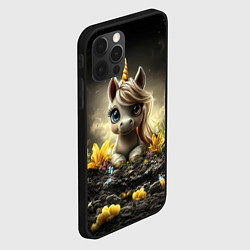 Чехол для iPhone 12 Pro Белая единорожка на черном фоне, цвет: 3D-черный — фото 2