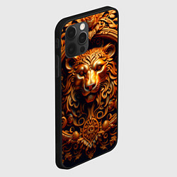 Чехол для iPhone 12 Pro Лев узор, цвет: 3D-черный — фото 2