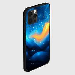 Чехол для iPhone 12 Pro Синяя волнистая абстракция текстура, цвет: 3D-черный — фото 2