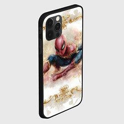 Чехол для iPhone 12 Pro Человек - паук розы и узоры, цвет: 3D-черный — фото 2