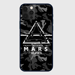 Чехол для iPhone 12 Pro 30 Seconds to Mars - poster, цвет: 3D-черный