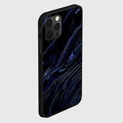 Чехол для iPhone 12 Pro Чёрно-синий абстракция линии, цвет: 3D-черный — фото 2