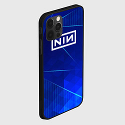 Чехол для iPhone 12 Pro Nine Inch Nails blue poly, цвет: 3D-черный — фото 2