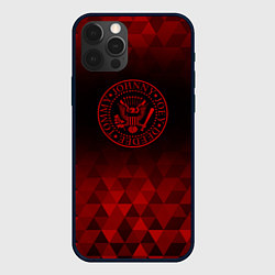 Чехол для iPhone 12 Pro Ramones red poly, цвет: 3D-черный