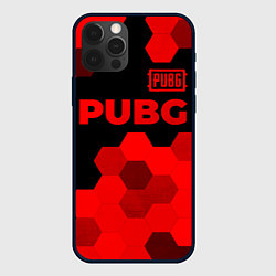 Чехол для iPhone 12 Pro PUBG - red gradient посередине, цвет: 3D-черный
