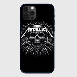 Чехол для iPhone 12 Pro Metallica - a skull with roses and thorns, цвет: 3D-черный