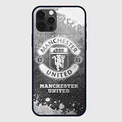 Чехол для iPhone 12 Pro Manchester United - grey gradient, цвет: 3D-черный