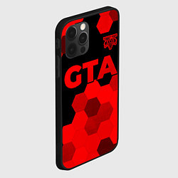 Чехол для iPhone 12 Pro GTA - red gradient посередине, цвет: 3D-черный — фото 2