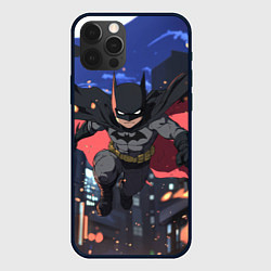 Чехол для iPhone 12 Pro Злой Бэтмен в полете, цвет: 3D-черный