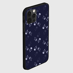 Чехол для iPhone 12 Pro Цветочный узор синий, цвет: 3D-черный — фото 2