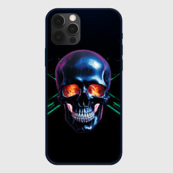 Чехол для iPhone 12 Pro Череп с пламенем в глазницах, цвет: 3D-черный