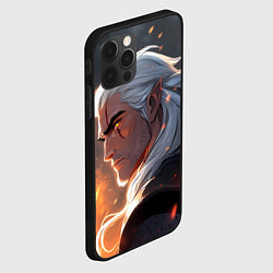 Чехол для iPhone 12 Pro Ведьмак в аниме стиле, цвет: 3D-черный — фото 2