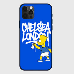 Чехол для iPhone 12 Pro Граффити Челси и Барт Симпсон, цвет: 3D-черный
