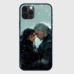 Чехол для iPhone 12 Pro Йеннифэр и Геральт в обнимку, цвет: 3D-черный