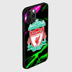 Чехол для iPhone 12 Pro Liverpool неоновые молнии, цвет: 3D-черный — фото 2