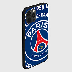 Чехол для iPhone 12 Pro ПСЖ надписи по кругу, цвет: 3D-черный — фото 2