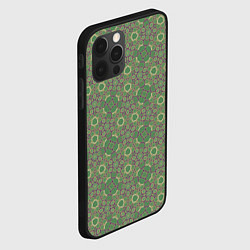 Чехол для iPhone 12 Pro Зелено-фиолетовый калейдоскоп, цвет: 3D-черный — фото 2