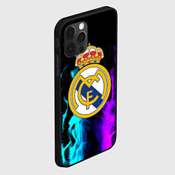 Чехол для iPhone 12 Pro Real Madrid неоновый огонь, цвет: 3D-черный — фото 2