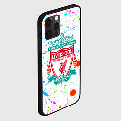 Чехол для iPhone 12 Pro Ливерпуль неоновые брызги красок, цвет: 3D-черный — фото 2